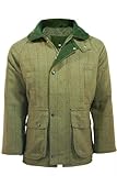 Gillicci Men's Warm Thick Heavy Tweed Padded Country Outdoor Hunting Game Shooting Fishing Farming Tweed Jacket Coat (UK, Alpha, L, Regular, Regular, Light Green)
