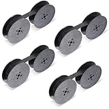 4 Pairs of Universal Typewriter Ribbon Twin Spool Typewriter Ink Ribbon, Vintage Manual Typewriter Spool Ribbon, Twin Spool Replacement Pack for Most Typewriter, Black