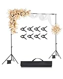VEVOR Backdrop Stand, 7 x 10 ft Adjustable Photo Backdrop Stand Kit, Portable Background with 3 Crossbars, Heavy Duty Projector Screen, for Wedding, Photo Video Studio & Party