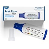 Easy Peak Flow Meter for Adult to Monitor Lung Function | Expiratory Flow Meter | Color Coded Indicator | Standard Range for Adult | Include Instructions and Blank Charts – Color Coded Indicators