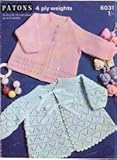 Patons Knitting Pattern 6031, 4 ply, Baby Matinee Coats/Cardigans, Size 18-19 Chest, Up to 6 Months