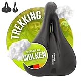 Velmia Bike Seat with Ergonomic 3-Zone Concept & Memory Foam, Comfortable Bike Saddle for Men & Women, Cushion for Trekking Bike, Mountain Bike and City Bikes.