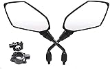 Auzkong Universal Motorcycle Mirrors 10mm Rear View Side Mirrors Compatible with Yamaha HONDA Suzuki Street Bike and Cruiser Scooter