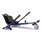 Gift Gadgets Racer Hoverkart Graffiti Galaxy Spider Camo Go Kart Hover Cart Frame Adjustable Accessory Fits For 6.5 8 10 Inch Electric Self Balance Boards (Blue)