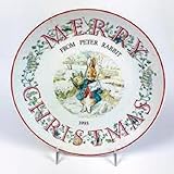 Wedgwood Annual 1991 Dated Beatrix Potter Xmas Plate from Peter Rabbit 20cm Made in England - Boxed