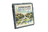 Yorkshire and The Humberside Slate Coaster – Artistic Countryside Illustration on Natural Stone – Handmade Home Décor & Gift (slco-kf25-2207)
