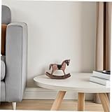 Vintage Wooden Rocking Horse Decoration Ideal Decor Home for Nordic Style Tabletop Shelf for 13x35x105cm Table & Accent Display Coffee(Gray)