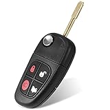 WANGCL 433MHz 4 Buttons Remote Control Key Fob Flip Folding Uncut Blade Auto Key Case Cover Replacement with 4D60 Chip For Jaguar X-Type S-Type XJ XJR 2002-2008