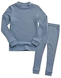 Vaenait Baby Infant Toddler Kids Nightwear Sleepwear Modal Sleepwear Pyjamas 2pcs Set Rib Knit Blue XS