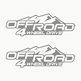 Autodomy 4x4 Off Road SUV 4 Wheel Drive Stickers Pack 2 Units for Car (Silver)