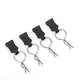 Dilwe RC Body Shell Clip, Secure Shell Pin+ Mounting Bracket Set, Aluminum Alloy Accessories Auto Parts Suitable for 1/5 1/8(Black)