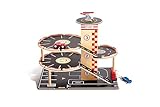 Sustainable Wood Toy Car, Toys For Kids, Hape “Park And Go” Garage Set With 4 Levels, 1 Lift, 2 Toy Cars, 1 Toy Helicopter. 3 years +