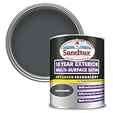 Sandtex 10 Year Multi Surface Satin Paint 750ml Anthracite