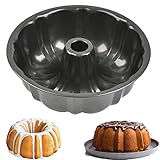 LANYOTA Ring Cake Tin, 24cm/26cm Tin Round Cake Pan Tray, Non-Stick Baking Moulding Tin, Carbon Steel,Fluted Ring Pan