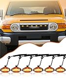 LED Grill Lights for Toyota FJ Cruiser 2007 2008-2014 Front Grille Lights Bar Head Running Light for FJ Cruiser Exterior Accessories (Yellow)