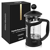 Cafetiere 2 Cups French Press, Small Coffee Press for Ground Coffee, Maximum Flavor Coffee Brewer with Stainless Steel Filter, Perfect for Coffee Lover Gifts, 12 oz/350 ML