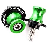 JABL 2pcs 10MM Motorbike Paddock Bobbins Stands, for 10MM KAWASAKI ZX1400 ZX14R ZZR1400 ZX 1400 ZX 14R ZZR 1400 2006-2018 Adapters Swing Arm Spools Sliders, Motorcycle Screw Protector Accessories