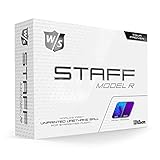 Wilson Staff Golf Balls, Staff Model R, 12-Ball Set, Unpainted, Urethane, White, WGWP29050