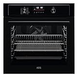 AEG 3000 Series Integrated Oven with AirFry BEX535A61B, 72L, Fast Heat Up, Multilevel Cooking, Turbo Grill, Fan Controlled Defrosting, Aqua Cleaning, LED Light, Built-In 590x560x550mm, Class A+, Black