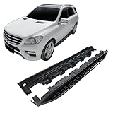 J&J AUTOMOTIVE | Black Side Steps Aluminium and ABS Plastic for Mercedes ML Class W166 / GLE 2012-2019, Kit of 2 pieces (Left and Right), Mounting Material Included