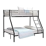 Panana Triple Bunk Bed 3FT Single 4FT6 Double Metal Bed Frame available in White Black,Silver