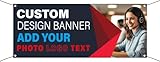 Personalised Banner Custom Photo Artwork Design Add Your Own Text, Logo Heavy Duty UPVC Vinyl Banner for Indoor Outdoor Events (Custom Size)