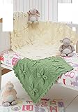 King Cole DK Baby Double Knitting Pattern Babies Pram & Cot Blanket 3703, Green