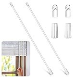 Midyrrg 2pcs 17 Inch Venetian Blind Wand Clear for Blind Curtain Opener,Vertical Blind Wand Replacement Parts Kit with Hook and Grip,Acrylic Window Blinds Pull Wand,Curtain Pull Rods