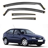 iSpeed Wind Deflectors For Seat Leon mk1 1999-2005 or Toledo mk2 1999-2004 4pc - Keep Your Car Ventilated in Rain - Reduce Wind Turbulence - Tinted In-Channel Type