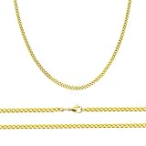 Aplstar Solid Gold Curb Chain Necklace 2mm thick 18ct Real Gold Plated 51cm