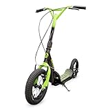 Zinc Radikal BMX Scooter for Kids Ages 6+ – 12 Inch Big Wheel Stunt Scooters with 360 Degree Handlebar Spin, Front & Rear Brakes, Steel Frame, Off-Road Tyres, Green & Black