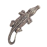 rockible Brass Animal Statue Brass Crocodile Figurine Desktop Gift Home Antique Bronze Crocodile Vintage Brass Collectible Cute Feng Shui Statue