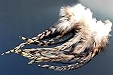 Tigofly 30 pcs Natural White Black Barred Grizzly Rooster Hackles Streamer Fly Tying Hackle Feathers Materials