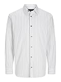 JACK & JONES Men's Jprblabushwick Stanley Shirt L/S Sn Casual, White/fit: Stripe, M