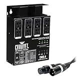CHAUVET DJ DMX-4LED 4-Channel Dimmer Pack with American DJ Accu-cable 3-pin DMX Cable (50') Bundle