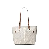 Michael Kors Jet Sest Travel Medium Double Pocket Tote, Vanilla