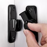 Litensh Flip Door Latch, 90/180 Degree Barn Door Gate Latches Lock, Right Angle Door Lock Latch Hardware, Bold Thickened Anti-Rust Door Sliding Door Latch Lock fo Cabinets Bathroom (1, Black)