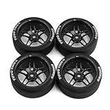 OLDDO 1/10 Onroad Rc Car Wheel Tires Fit For Hpi Rs4 Sprint2 For Kyosho Pureten Fazer 4PCS(Black)