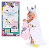 BABY born Hooded Towel Set – With Unicorn & Rainbow Towels – Doll Accessory – Suitable for all 36 cm & 43 cm Dolls