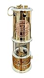 Large Vintage Solid Brass Working Nautical Miner Lamp Oil Ship Lantern Maritime Gift
