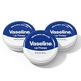 3 x Vaseline Lip Balm Original Tin 20g : Petroleum Jelly Moisturiser for Dry Lips Cracked Skin Chapped Lips Hydration Protection Travel Size Lip Care Tin Pocket Moisturiser Long Lasting Lip Softener