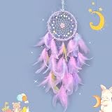 Dream Catcher,Handmade LED Dream Catchers for Bedroom Hanging Decorations Ornaments Craft for Girl Bedroom Accessories Blessing Gift