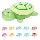 LALASTYLE Resin Animals Turtles Set: 1 Large 17cm Storage Turtle Lid Opens + 10 Mini Resin Sparkle Turtles, Ocean-Themed Decor for Garden, Aquarium,Miniature Landscape Home Decoration