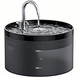 Cat Water Fountain for Drinking: GIOTOHUN 2L Cat Fountain - Super Silent - Built-In Led Light - Activated Carbon Filter - Translucent Water Tank - Cats Waterer Fountains for Multiple Pets