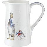 Portmeirion Home & Gifts Wrendale Jug (Duck & Robin), Bone China, 14.5 x 9.5 x 15 cm