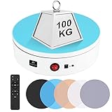 BAOSHISHAN Rotating Display Stand Electric Rotating Turntable Remote Control Photography Turntable 100KG Load Motorized Turntable 360º Rotating for Product Display 30CM White