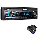 RDS Car Radio Bluetooth Hands-free, 9-24V Car Stereo Bluetooth 4 x 65W FM/AM Radio LCD Clock with 7 Colors Lighting, MP3 Player Supports 2 USB/AUX/SD