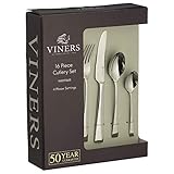 Viners Mayfair Cutlery Set - Elegant Mirror Polished Flatware Gift Box with 50 Year Guarantee - 18/10 Stainless Steel, 16-Piece