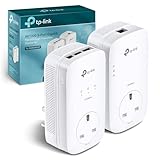 TP-Link TL-PA8033PKIT AV1300 Gigabit Passthrough 2x2 MIMO Powerline Adapter Starter Kit, Powerline Network Adapters with 3 Gigabit Ports for Smart TVs or Game Consoles, No Configuration Required