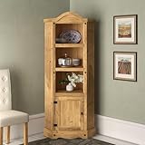 Corona Corner Display Unit Bookcase Cabinet Mexican Solid Pine